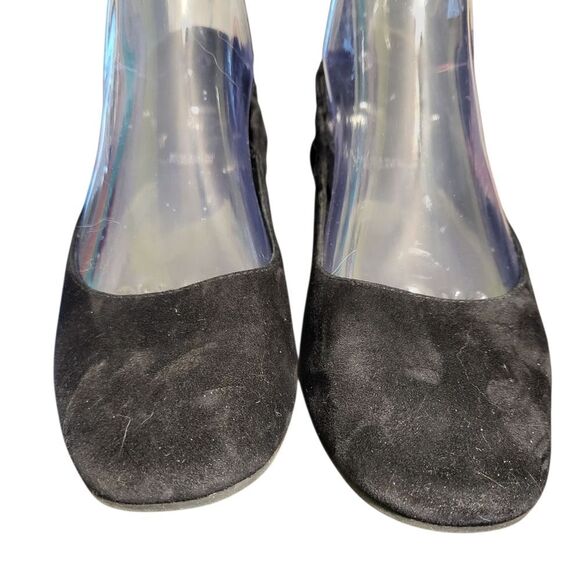 Eileen Fisher Black Suede Block Heel Slip On Shoes, Size 7.5 - Picture 5 of 9